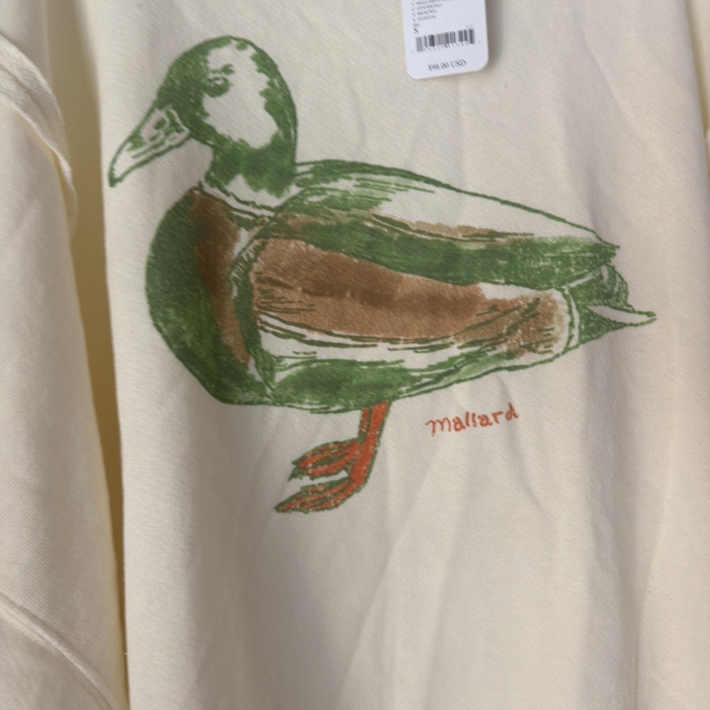 NWT We The Free People Yellow Camden Mallard Duck Crew Sweatshirt Small/S Slouch - Picture 6 of 8